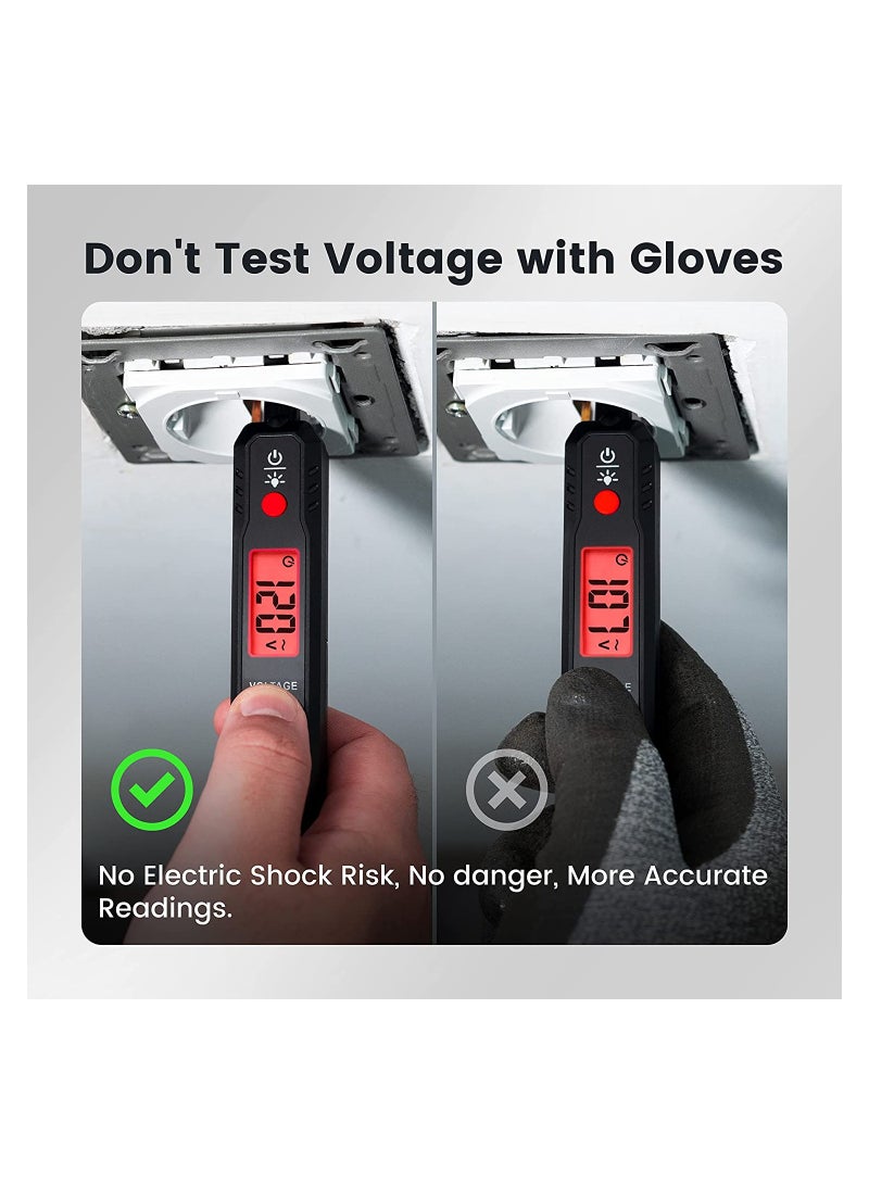 Voltage Tester, 12V-300V Non-Contact and Contact Voltage Pen with NCV, Live, Null Wire Tester Electrical Tester with LCD Display Buzzer, Alarm Wire Breakpoint Finder - Image 2