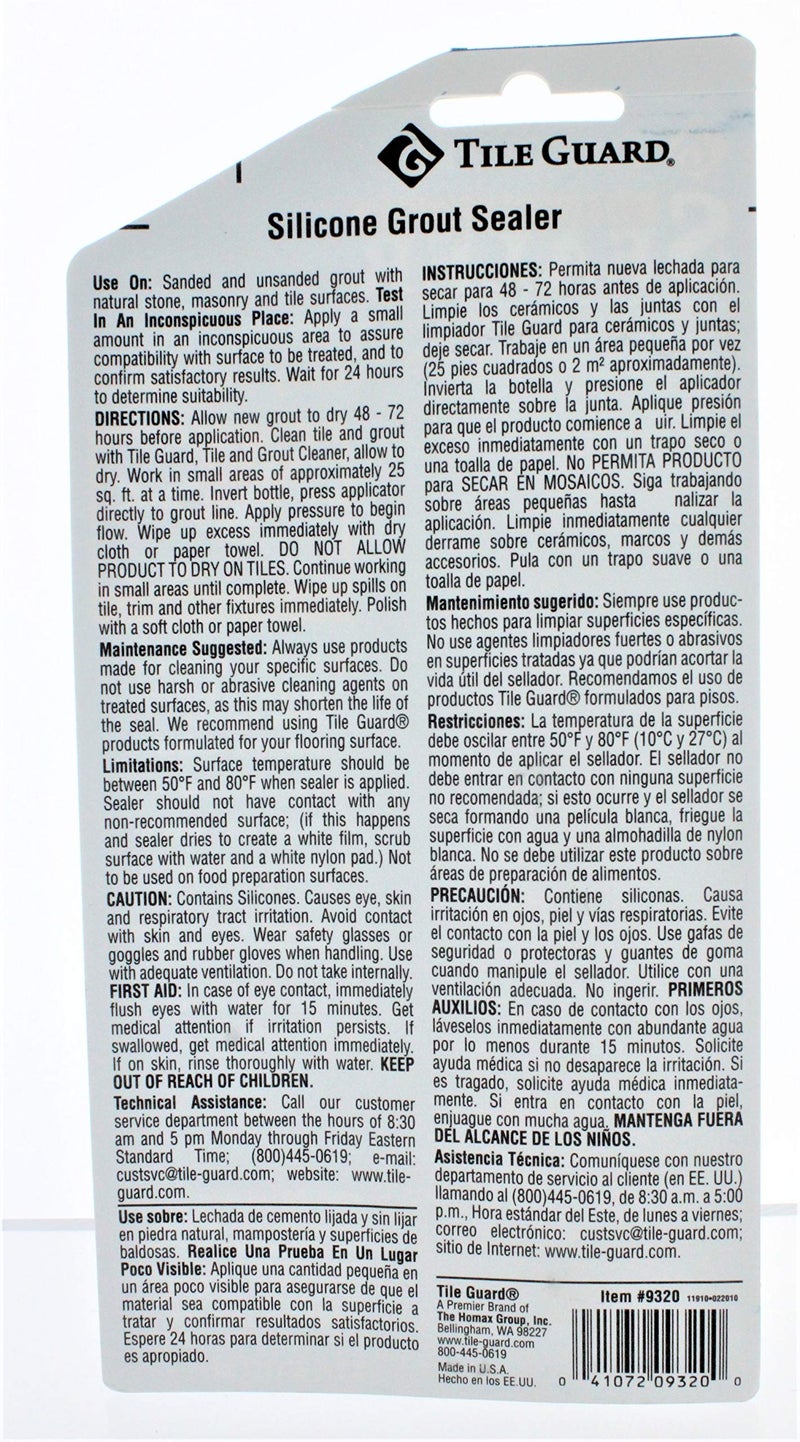 Homax Group 9320 Tile Guard Silicone Grout Sealer, 4.3-Ounce - Image 2