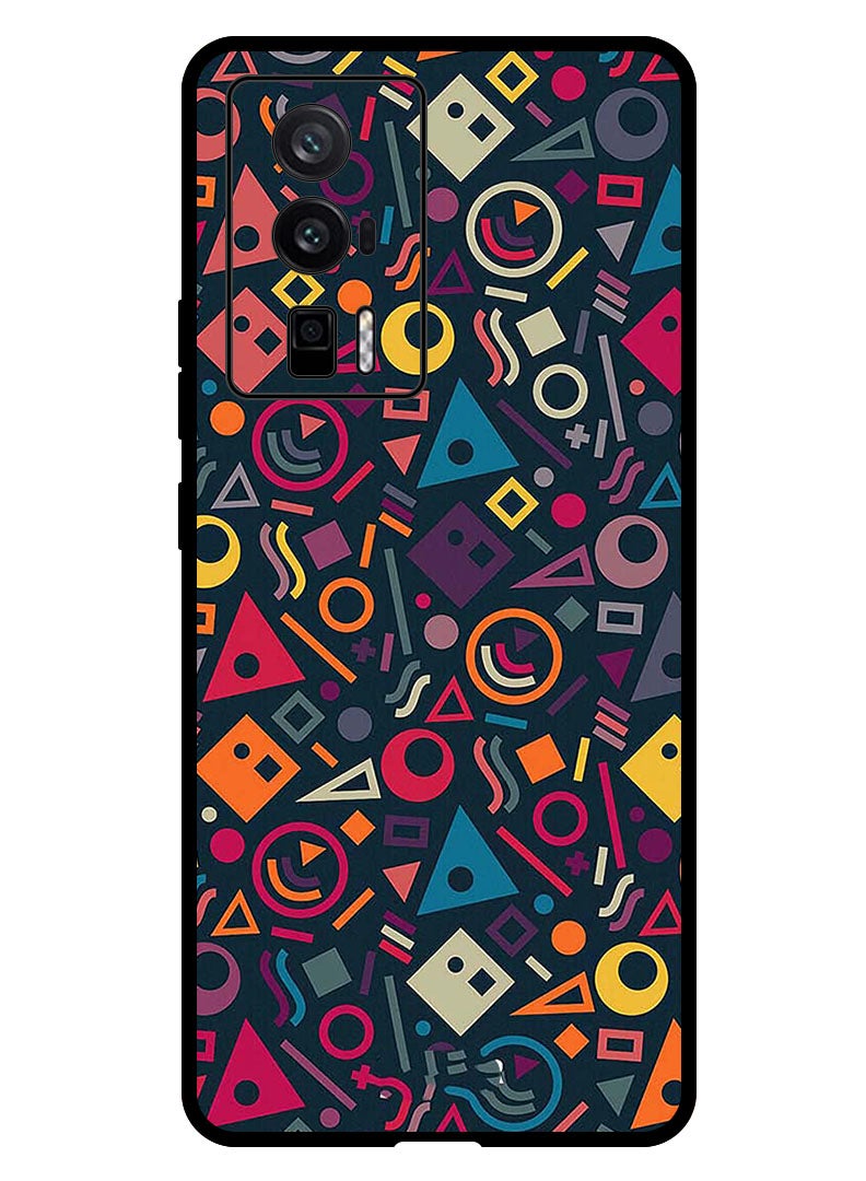 Theodor Protective Case Anti Scratch Shock Proof Bumper Cover for Xiaomi Poco F5 Pro Shape Doodles - Image 1