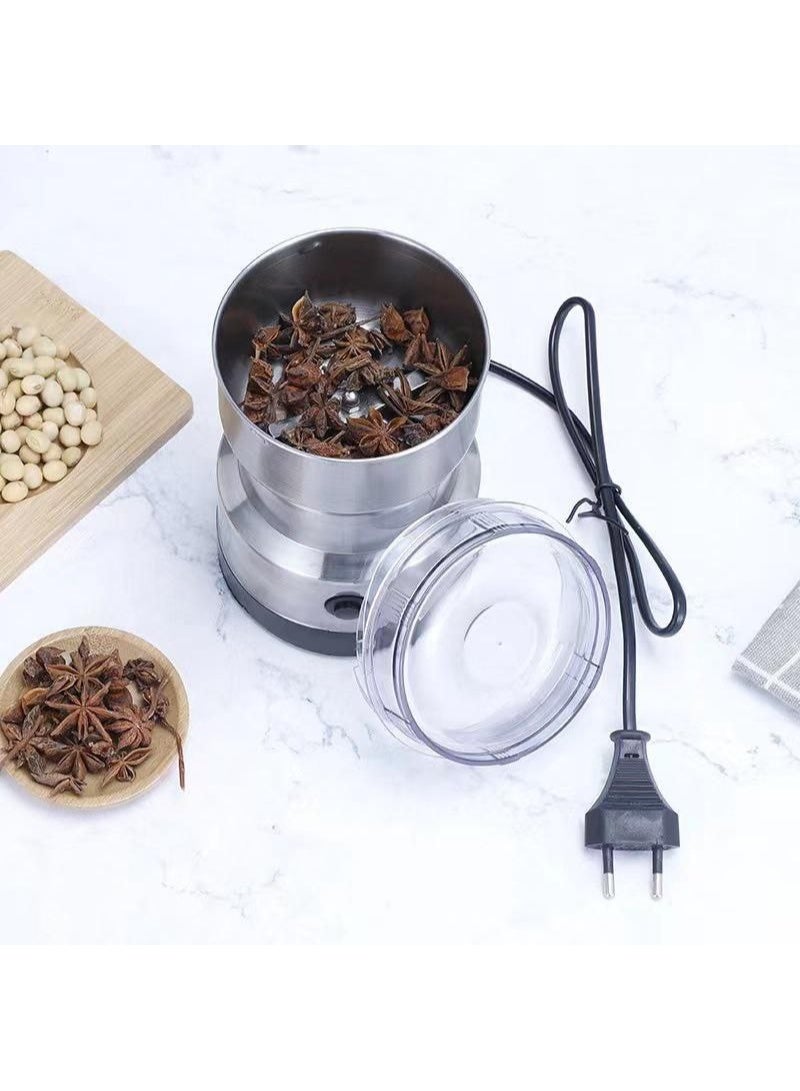 Electric spice grinder made of ABS plastic and stainless steel; features a transparent, corrosion-resistant, and easy-to-clean design (compatible with US standards: 110V–240V). - Image 3