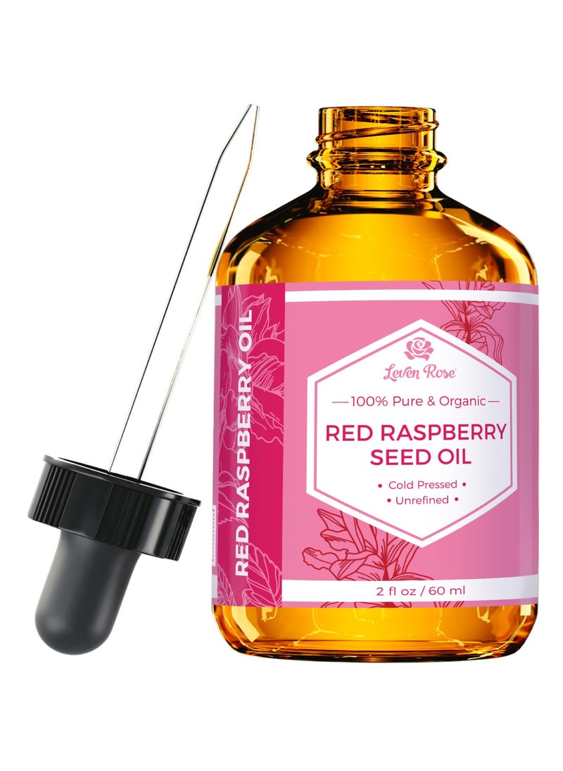 Leven Rose Leven Rose Red Raspberry Seed Oil  All Natural for Face and Hands  2 Oz 