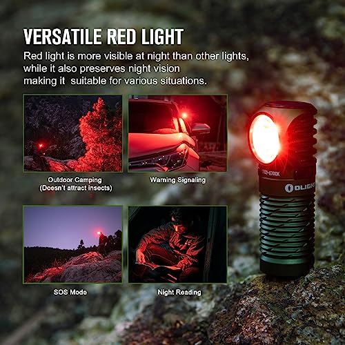 OLIGHT Perun 2 Mini Headlamp 1100 Lumens LED Head Flashlight, Rechargeable Headlight with Red Light Option, Great for Working, Hiking, Camping and Climbing (OD Green Cool Whtie Light: 5700~6700K) - Image 5