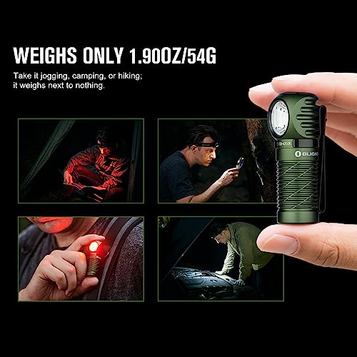 OLIGHT Perun 2 Mini Headlamp 1100 Lumens LED Head Flashlight, Rechargeable Headlight with Red Light Option, Great for Working, Hiking, Camping and Climbing (OD Green Cool Whtie Light: 5700~6700K) - Image 3