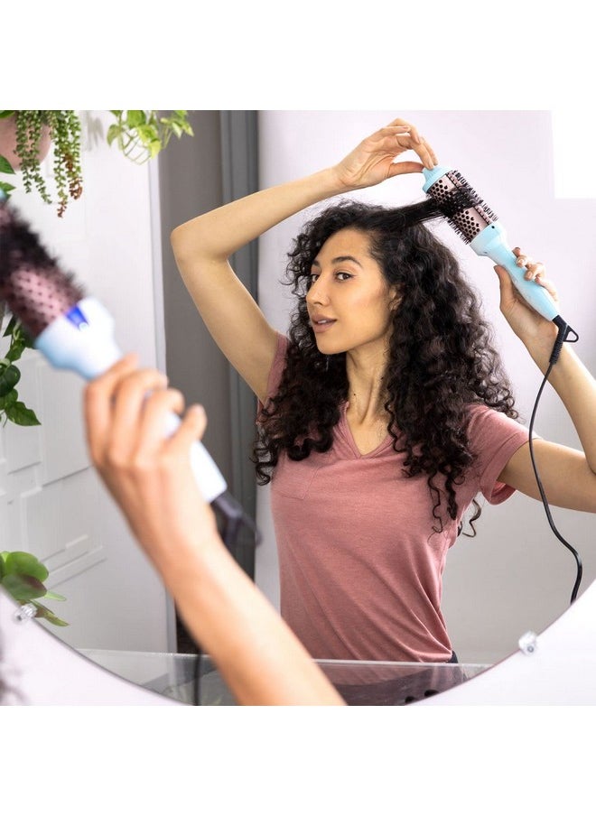 Fauxblo Thermal Brush Professional Styling Brush Burnfree Soft Bristles Ionic And Ceramic Technology (1.5 Blue Snow Cone)
