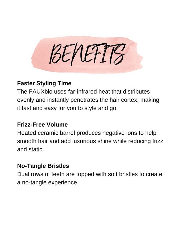 Fauxblo Thermal Brush Professional Styling Brush Burnfree Soft Bristles Ionic And Ceramic Technology (1.5 Blue Snow Cone)