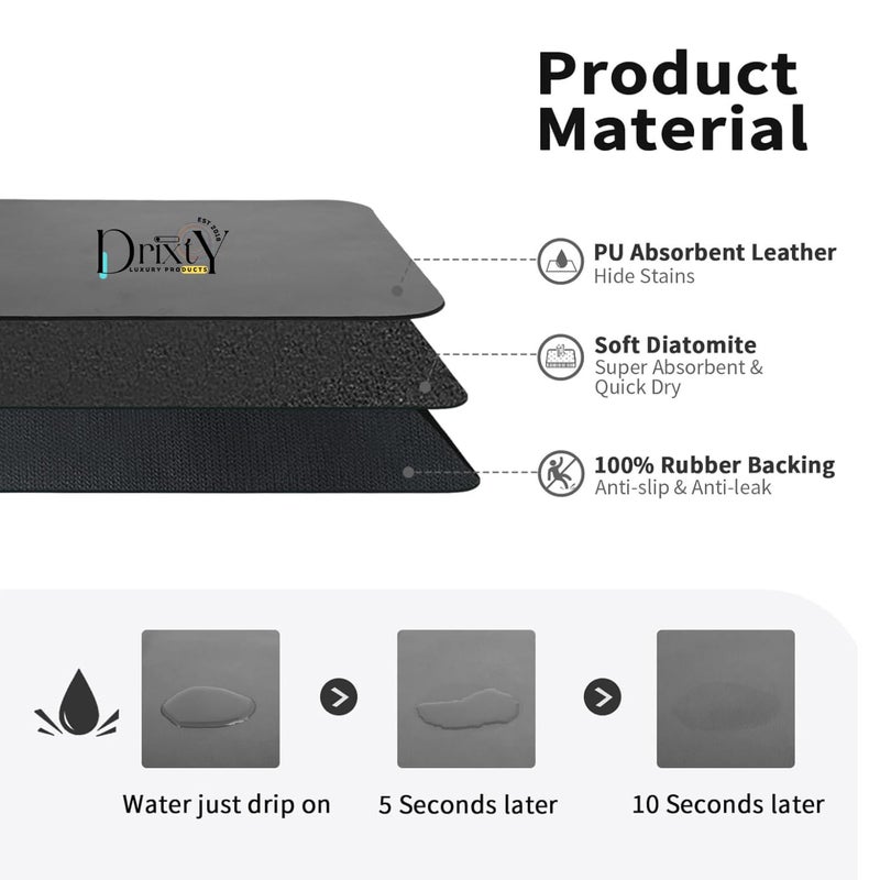 DRIXTY Heavy Dish Drying Mat for Kitchen Water Absorbent Mat Drying Mat Pro for Utensils Nonslip Quick Drying Placemat Mat for Dish Utensils Drying Mat for Kitchen Accessories 40 X 45 CM - Image 4