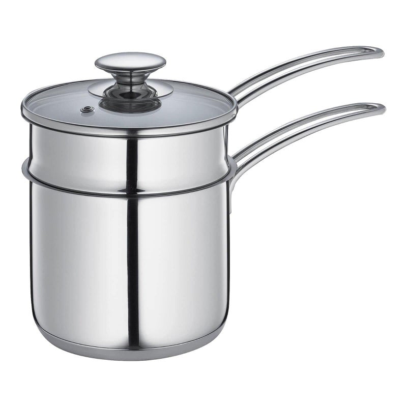 Kchenprofi Double BoilerBain Marie Set with Glass Lid 16 Quart 55 Diameter