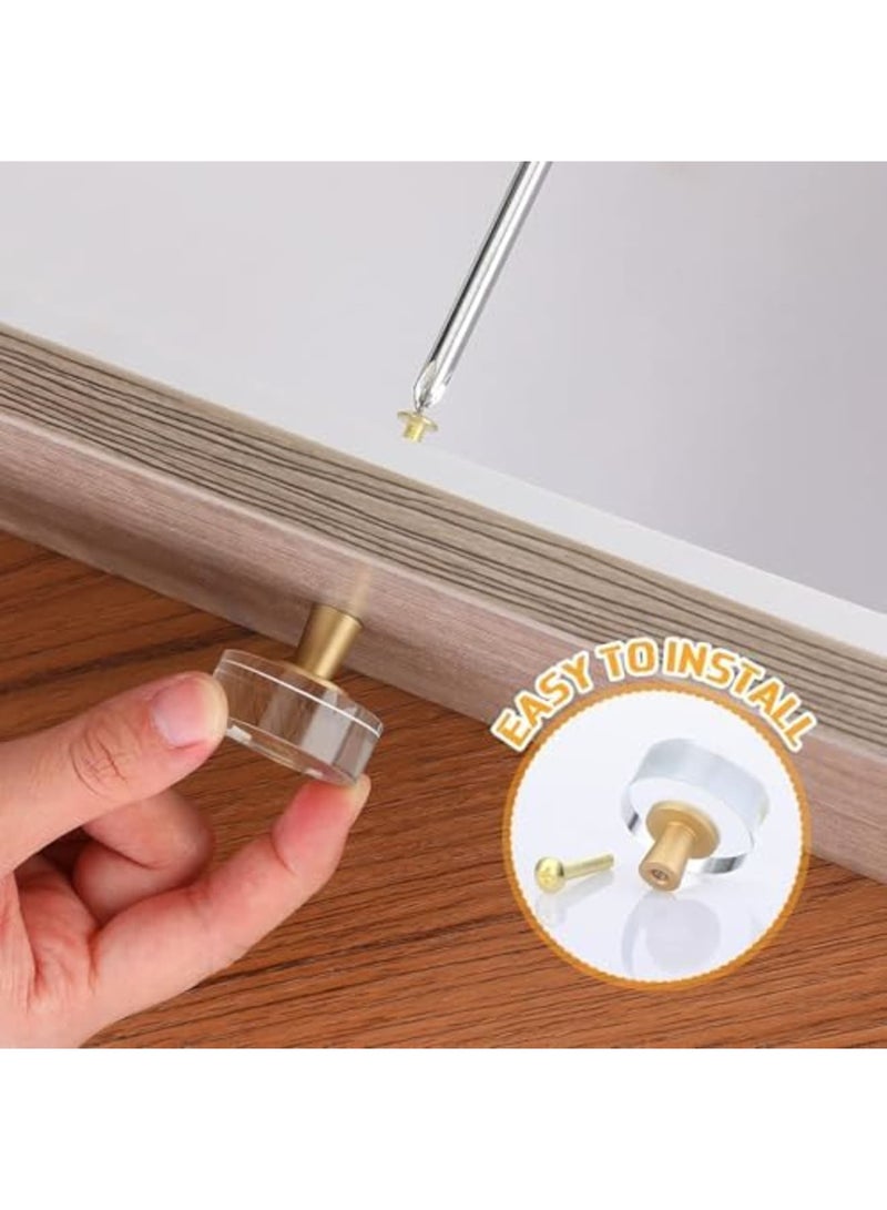 SYOSI Glass Cabinet Knobs, Crystal Cabinet Pulls, Gold Brass Drawer Pull for Dresser, Furniture, Kitchen, Cupboard Hardware, Round Style, Elegant Gold Design, Durable Brass, Easy Installation(8 Pieces) - Image 5