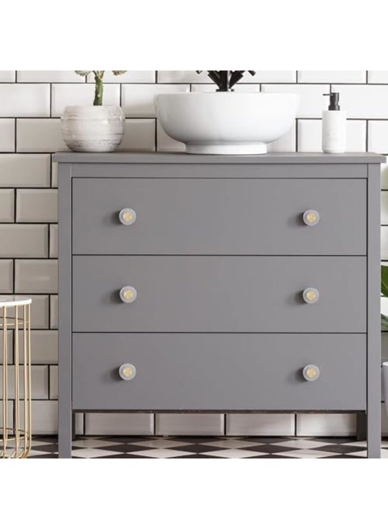 SYOSI Glass Cabinet Knobs, Crystal Cabinet Pulls, Gold Brass Drawer Pull for Dresser, Furniture, Kitchen, Cupboard Hardware, Round Style, Elegant Gold Design, Durable Brass, Easy Installation(8 Pieces) - Image 3