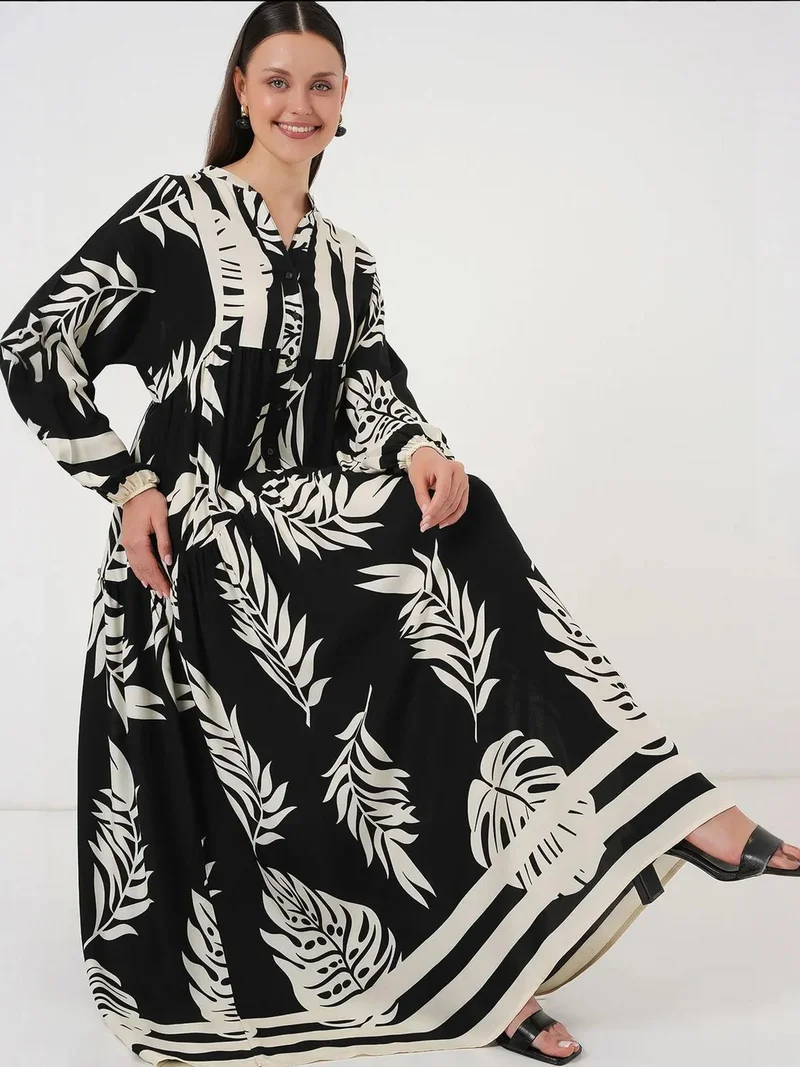 BIG DART BDART Patterned V-Neck Maxi Dress