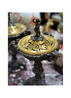 European Bronze Tazza  with Gilt Lid