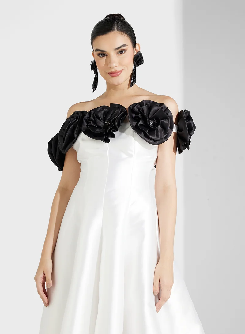 Namshi x Floral A-Line Dress