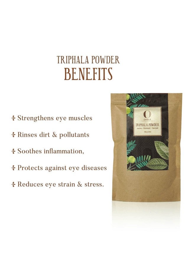 OHRIA Ayurveda Triphala Powder, Reduces Eye Strain & Stress - 100Gm - Image 2