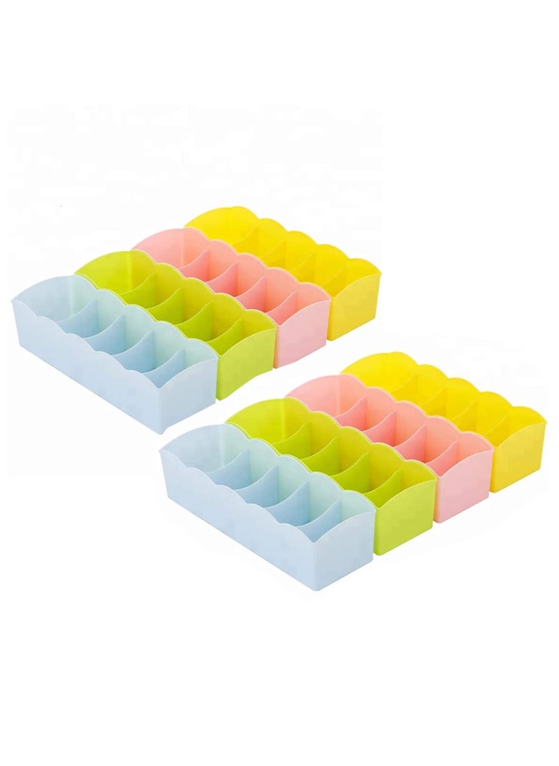 Brand - Umi - Umi Storage Box Drawer Organizer Multicolour 5 Grid 334 X 1062 X 255 Inches Set of 8 Multicolor - Image 1