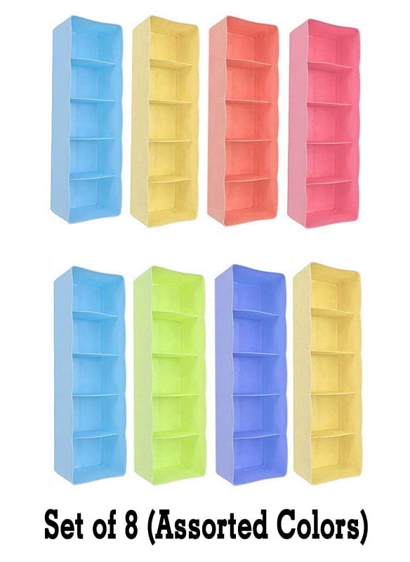 Brand - Umi - Umi Storage Box Drawer Organizer Multicolour 5 Grid 334 X 1062 X 255 Inches Set of 8 Multicolor - Image 1