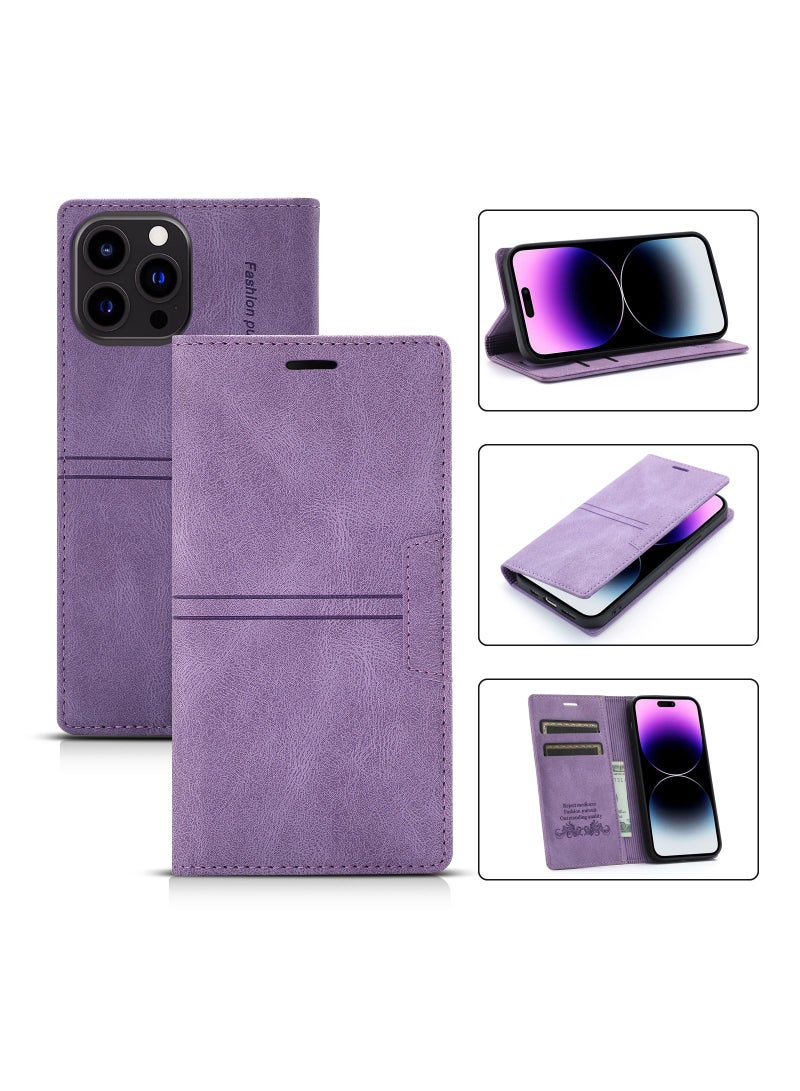 Suteni Flip Cover Leather Protective Hidden Card Slots Phone Case for iPhone - Image 3