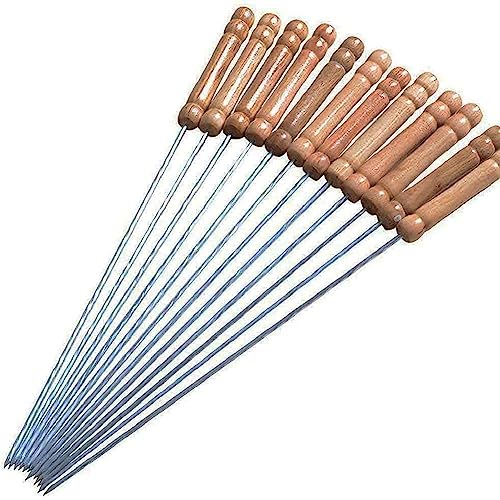 Black Olive Barbeque Stick Pack of 12- Strong Stainless Steel Tandoor Sticks 13 inches, Steel Coated Barbecue Skewers, Steel Sticks for Grill. - Image 1