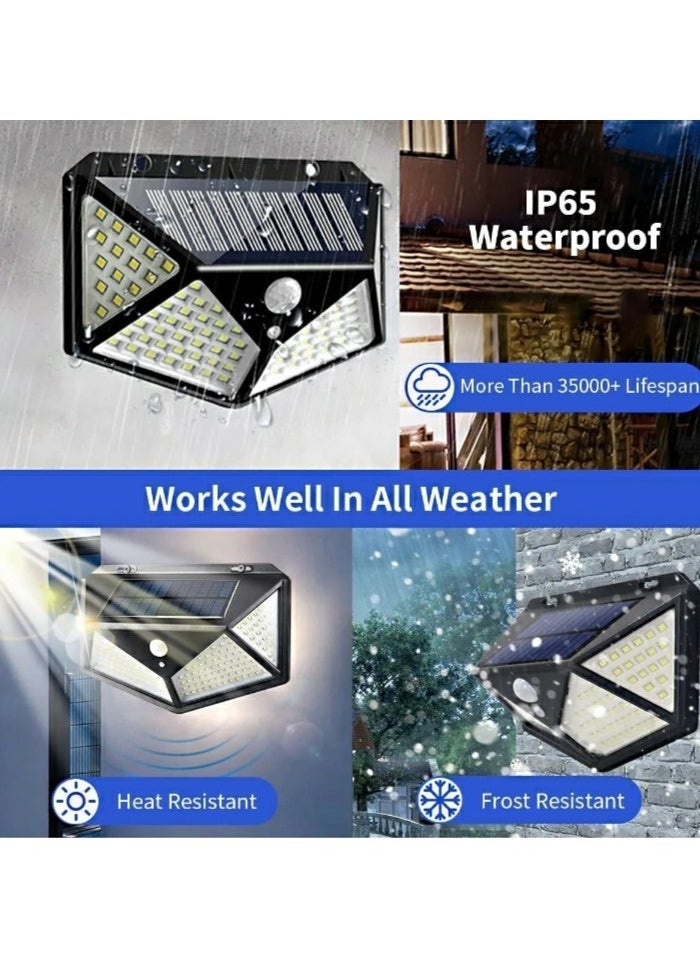 ELTRAZONE 100 LED Solar Motion Sensor Outdoor Lights – IP65 Waterproof Wall-Mounted Security Lights with Wide-Angle Illumination, Solar Powered with Auto On/Off for Garden, Yard, Patio, Garage, Driveway – Energy-Saving & Weather-Resistant  - Image 4