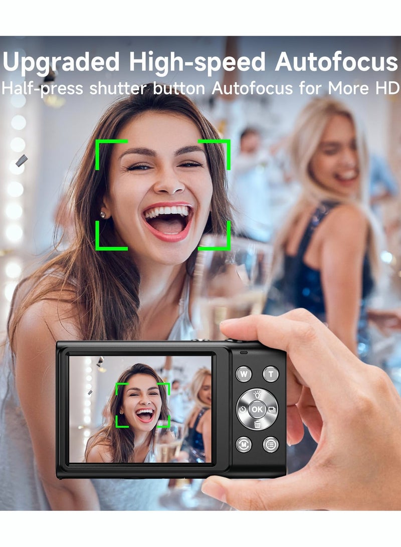 Milatech Digital Camera, Autofocus UHD 4K Vlogging Camera with 32GB Card, 48MP 16X Digital Zoom Digital Camera - Image 2