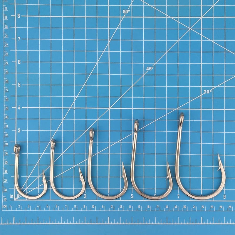 OCEAN CAT Marlin Trolling Hook Stainless Steel Barbed Offset Point Octopus Circle Fishing Hooks Fishing Tackle for Saltwater Big Game Fishing (8/0) - Image 2