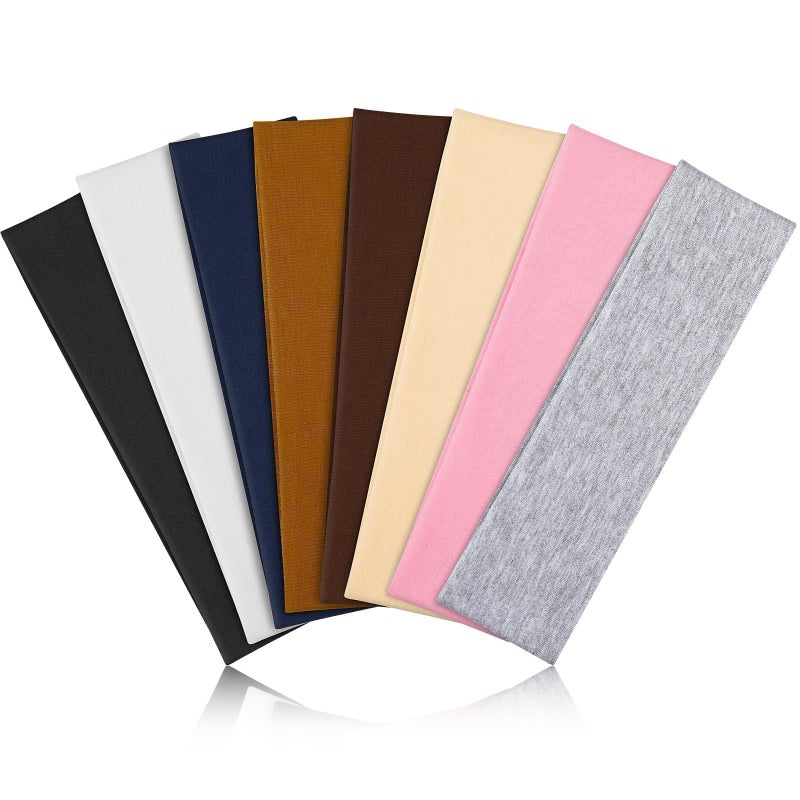 Yunaking Headbands for Women Valentines Day Gifts for Her - 8 Pcs Head Bands Non Slip for Women's Hair Accessory Stretchy Fabric Headband for Workout Sport Yoga Running Christmas Birthday Gifts for Women - Image 1