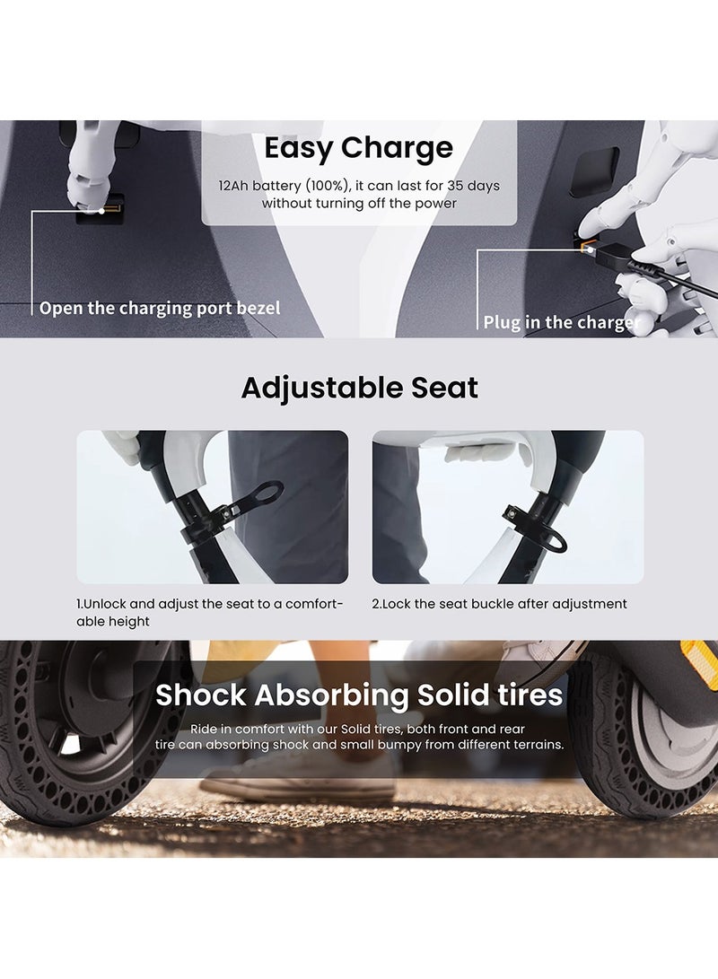 Brave Electric Scooter PRO With Dual Suspension And Full Twist Throttle, Max Speed 25Km/h And Range Upto 70Km On Single Charge | BES-PRO - White