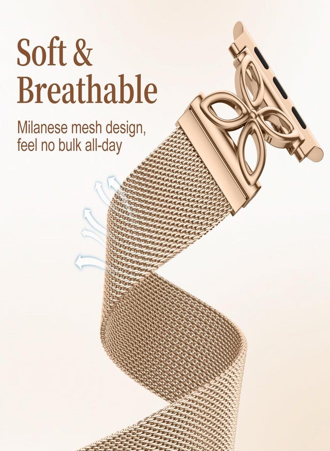 Getino Milanese Loop Compatible with Apple Watch Bands for Women 40mm 41mm 38mm 42mm 44mm 45mm 49mm 46mm Series 10 9 8 7 6 5 4 3 2 Ultra SE, Stainless Steel Metal Magnetic Mesh Strap for iWatch, 38mm - Image 4