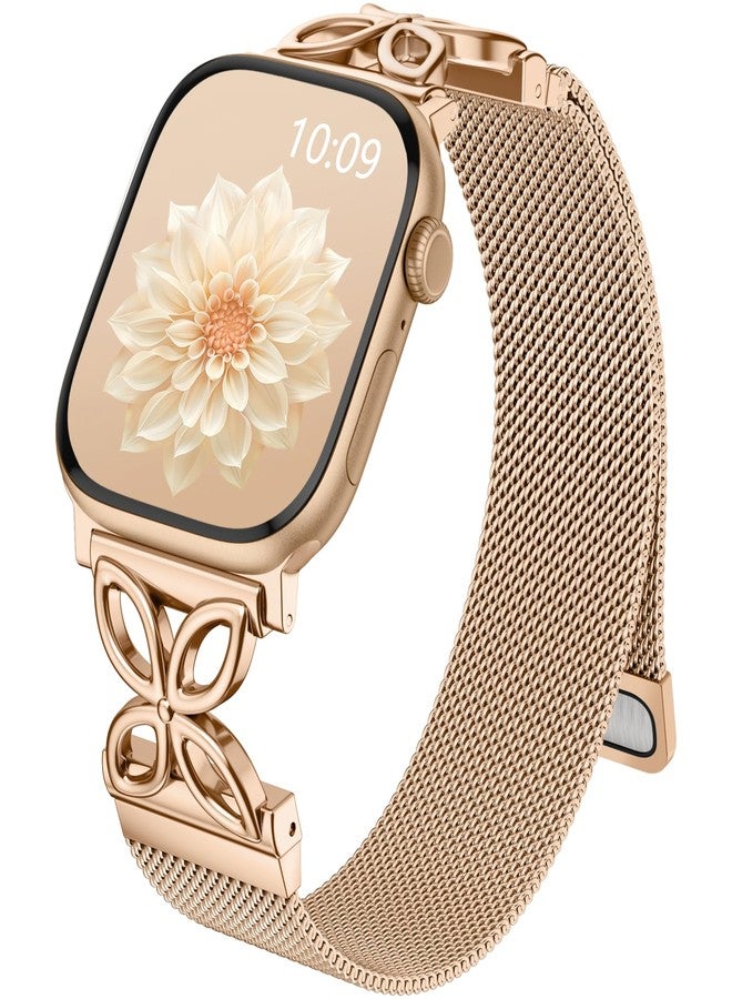 Getino Milanese Loop Compatible with Apple Watch Bands for Women 40mm 41mm 38mm 42mm 44mm 45mm 49mm 46mm Series 10 9 8 7 6 5 4 3 2 Ultra SE, Stainless Steel Metal Magnetic Mesh Strap for iWatch, 38mm - Image 1