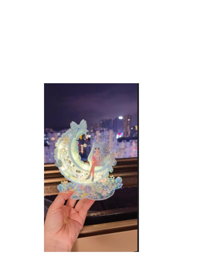 Fun and Creative Handmade Moon Desk Lamp Children's Toy Material Package Gift Set - Image 3