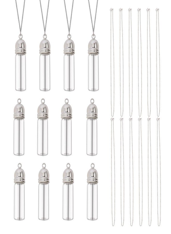 CHGCRAFT قلادة زجاجية من CHGCRAFT تحتوي على 12 قطعة مع سلاسل و 30 مشبك يمكن فتحها كزينة تذكارية - Image 1