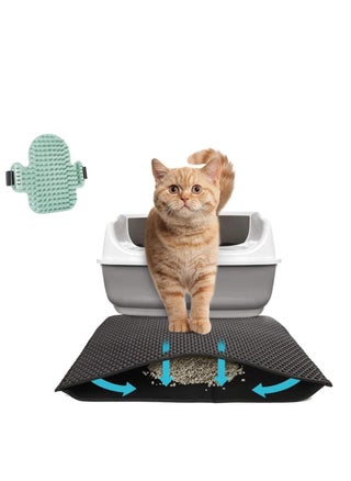 Next Vogue Cat Litter Mat Kitty Litter Trapping Mat Honeycomb Double Layer, Urine Waterproof, Easier to Clean, Litter Box Mat Scatter Control, Less Waste, Soft on Paws, Non-Slip (70 x 50 CM, Black) - pzsku/Z5A8C24CAAC2F6AF46395Z/45/1746712931/849ec840-a7d8-4e33-8a39-a751bd467410