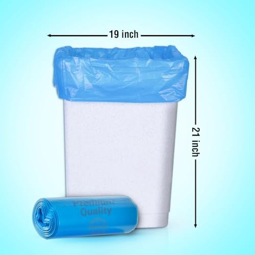 Ezee Blue Garbage Bags Medium 90 Pcs | 30 Pcs x Pack of 3 Rolls | 19 x 21 Inch | Dustbin Bags/Trash Bags/Dustbin Covers for Wet and Dry Waste - Image 4