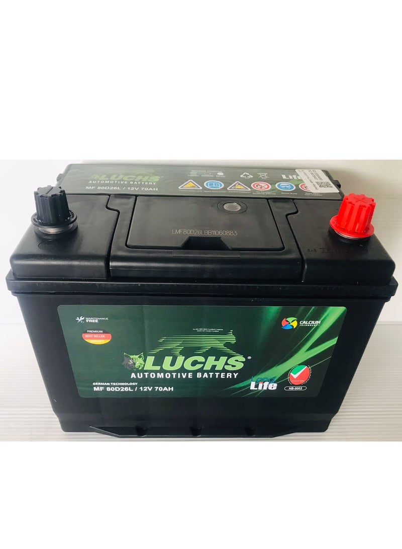 Generic Luchs Car Battery 12V 70AH 80D26L  - Image 1