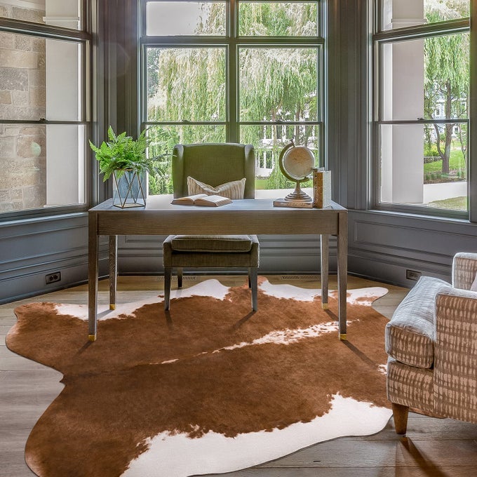 FAUX COW HIDE RUG VINTAGE WESTERN HOME DECOR COW PRINT RUGS FOR LIVING ROOM FAUX LEATHER ANIMAL COWHIDE CARPET FOR BEDROOM DINING TRADITIONAL COW PRINT STUFF CARPETS KHAKI 52X46 FEET