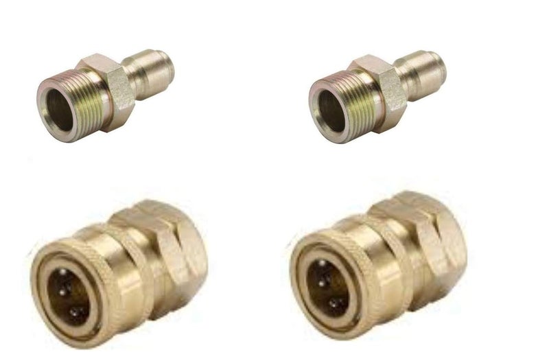STARQ Quick Connect Adapter Fittings for Pressure Washer Hose Pipe M22 x 15 (Set of 2 Male and 2 Female) - Image 1