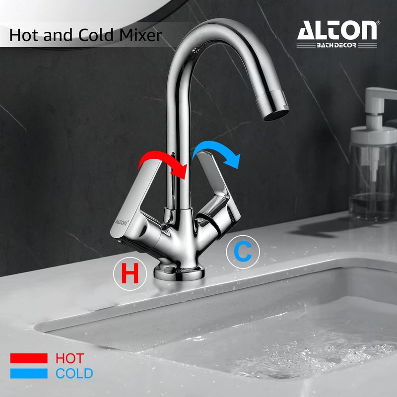 ALTON FAM3360 Brass, Centre Hole Basin Mixer (Chrome) - Image 3