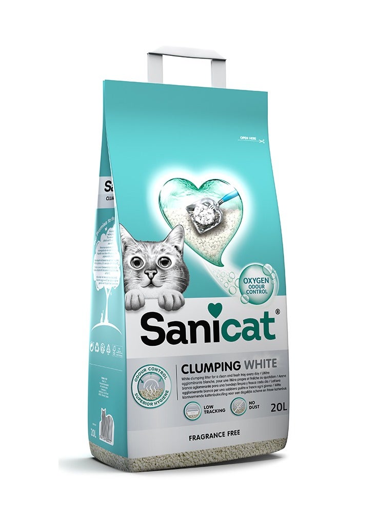 Sanicat clumping white fragrance free 20l 