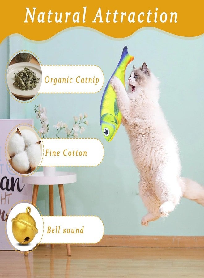 RoverPets Catnip Fish Toys for Cats,1 Pcs Pack Catnip Toy Interactive Plush for Indoor Cats Toys with Bell - Scratch Chewing Teeth Grinding Pillow Cleaning Kick Bite Resistant for Kitten Toy - Image 2