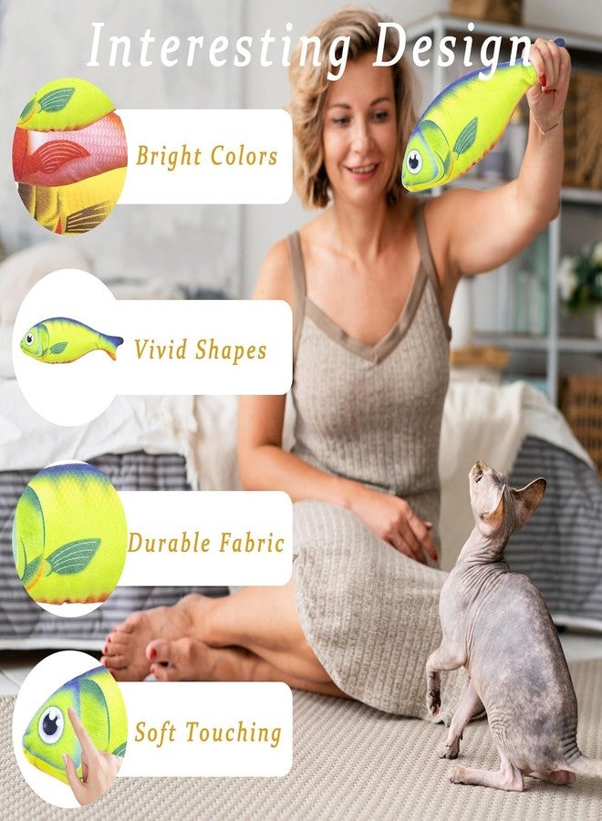 RoverPets Catnip Fish Toys for Cats,1 Pcs Pack Catnip Toy Interactive Plush for Indoor Cats Toys with Bell - Scratch Chewing Teeth Grinding Pillow Cleaning Kick Bite Resistant for Kitten Toy - Image 3