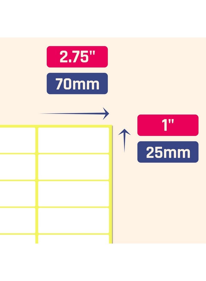 TownStix 300 Pack 1" X 2.75" Labels Stickers To Write On Matte White - Image 2