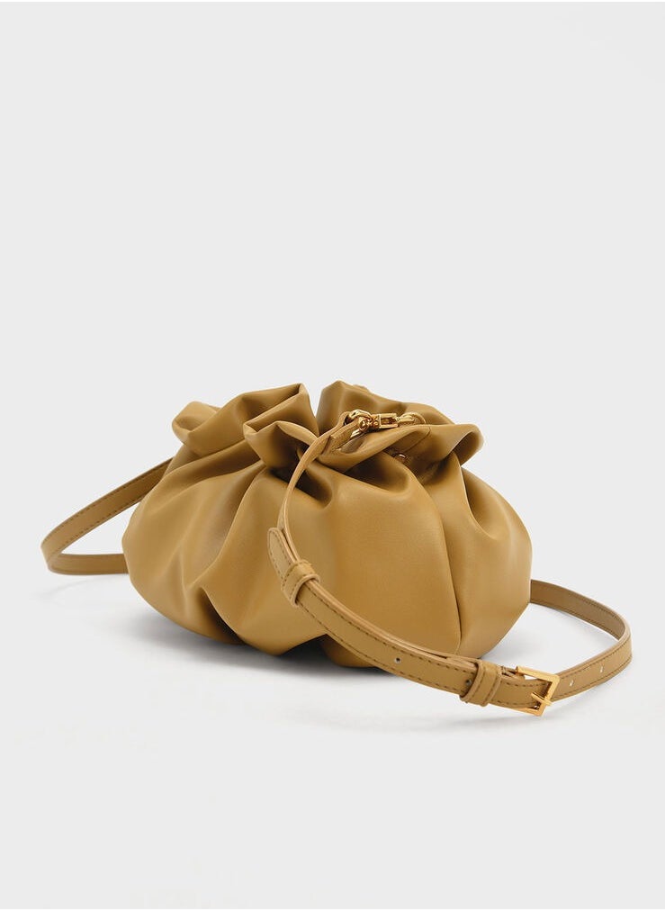 Charles & Keith Ruched Bead-Embellished Bag  - Image 3