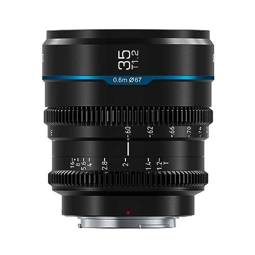 SIRUI Night Walker 35mm S35 Manual Focus Cine Lens, T1.2 Large Aperture RF Mount Lens for RED Komodo, R7, R10, C70, R50 (MS35R-B, Black) - Image 1