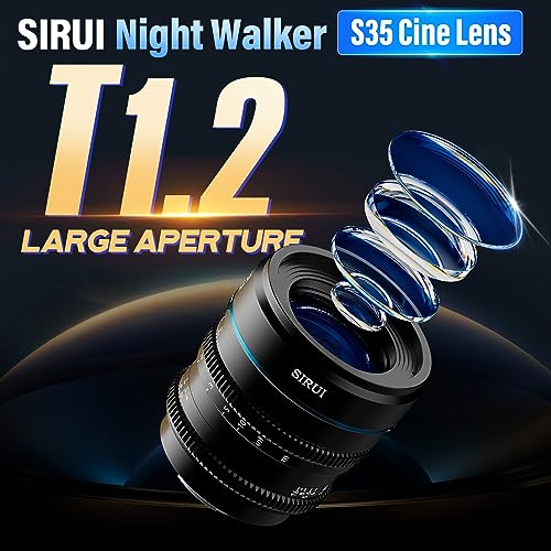 SIRUI Night Walker 35mm S35 Manual Focus Cine Lens, T1.2 Large Aperture RF Mount Lens for RED Komodo, R7, R10, C70, R50 (MS35R-B, Black) - Image 3