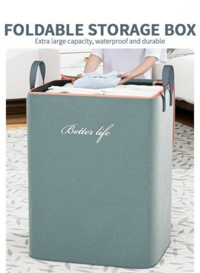 MIXDE 80L Waterproof Large Capacity Storage Bags,Oxford Cloth Moving Quilt Storage Bag With Handles And Zippers,For Clothes Pillow Bedding Quilt,45x35x50cm - Image 2