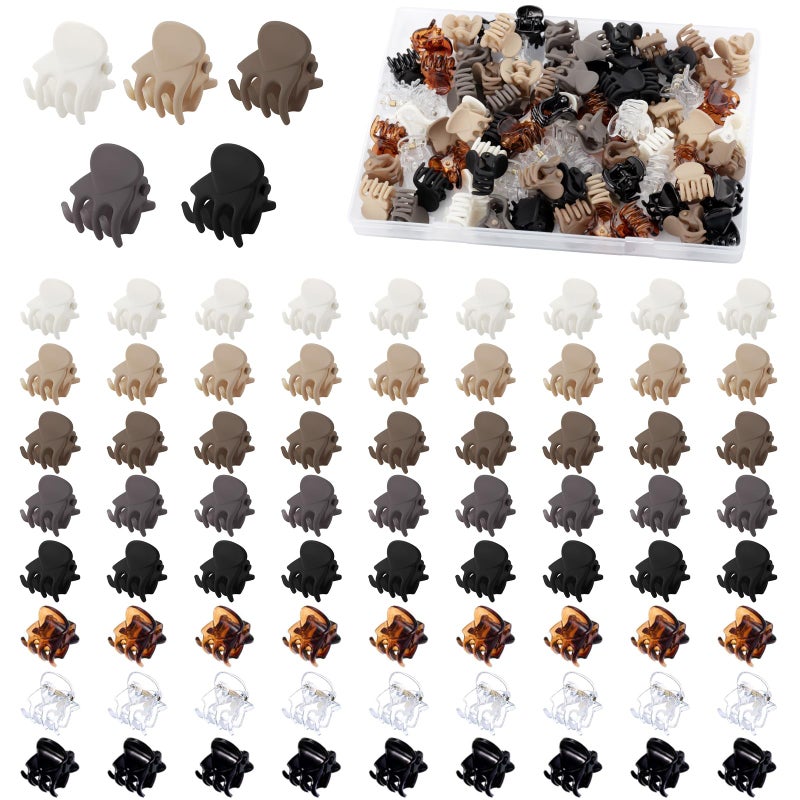 Funtopia Small Hair Clips, Funtopia 72 Pcs Mini Matte Hair Claw Clips for Women Girls, Cute Small Claw Clips for Thin Hair, 8 Colors Tiny Hair Clips for Short Hair - Image 1