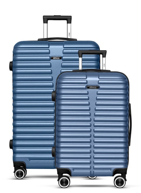 Destiny Set of 2 Luggage | Hardside Soft Handle Trolley with TSA Lock |360° 4 Wheeler| Cabin-20 Inch, Large-28 Inch| Blue