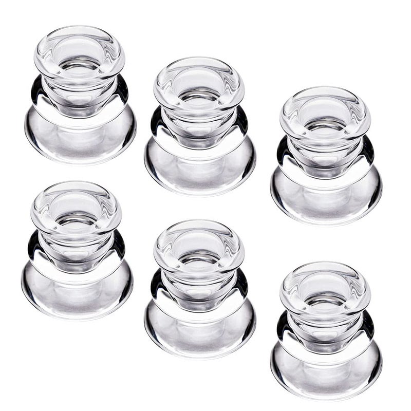Clear Glass Candlestick Holders Set of 6 Taper Candle Holders for Wedding Decoration and Dinning
