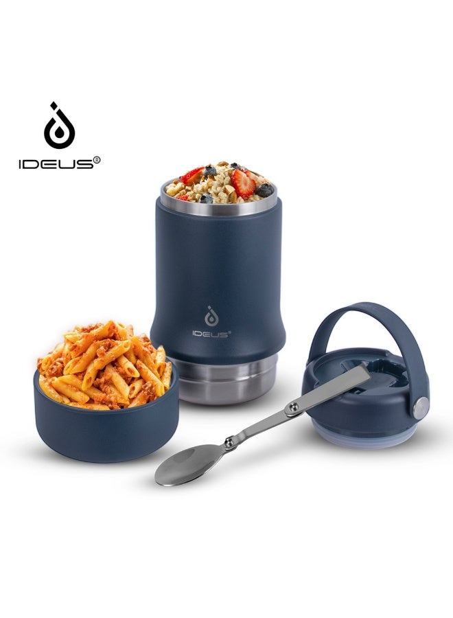 Ideus 20 oz Insulated Soup Thermo with Foldable Spolk and Bowl, All-in-one Stainless Steel Vacuum Thermal Food Jar for Lunch, Leakproof Bento Lunchbox... - Image 1