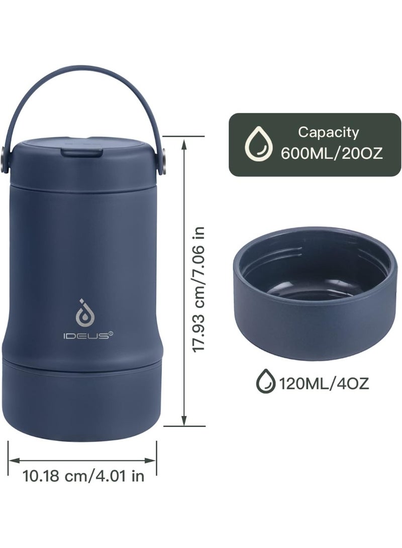 Ideus 20 oz Insulated Soup Thermo with Foldable Spolk and Bowl, All-in-one Stainless Steel Vacuum Thermal Food Jar for Lunch, Leakproof Bento Lunchbox... - Image 5