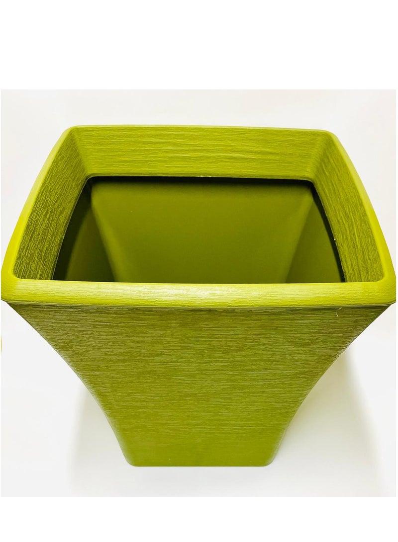 بوليوورك وعاء للنباتات والزهور,  اناء ديكور داخلي, مقاس 38 سم مربع, لون أخضر يحتوي على 4 فتحات تصريف بيجونفل بوليورك  - Image 1